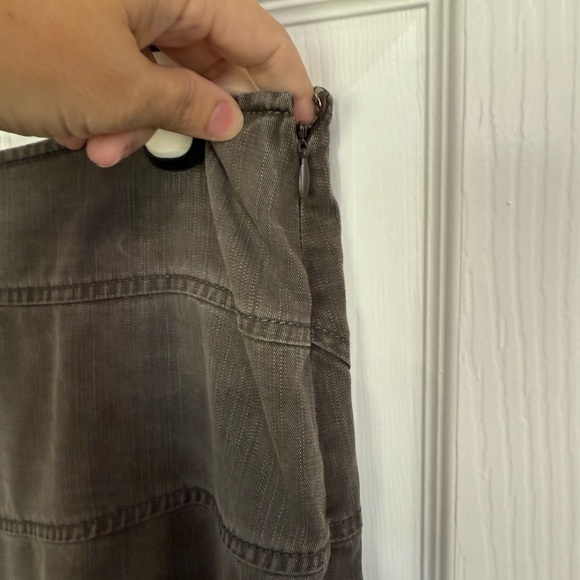 J. Jill Grey Brown Denim Maxi Skirt Size 12 Tencel Long Flowy Modest Boho - Picture 4 of 7